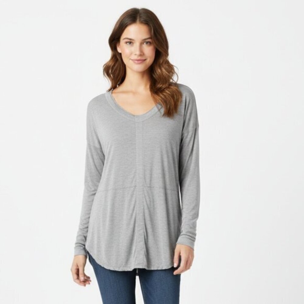 FREE PEOPLE One Teaspoon Soho Fine Wool Grandpa Top Long Sleeves Gray Marle XS